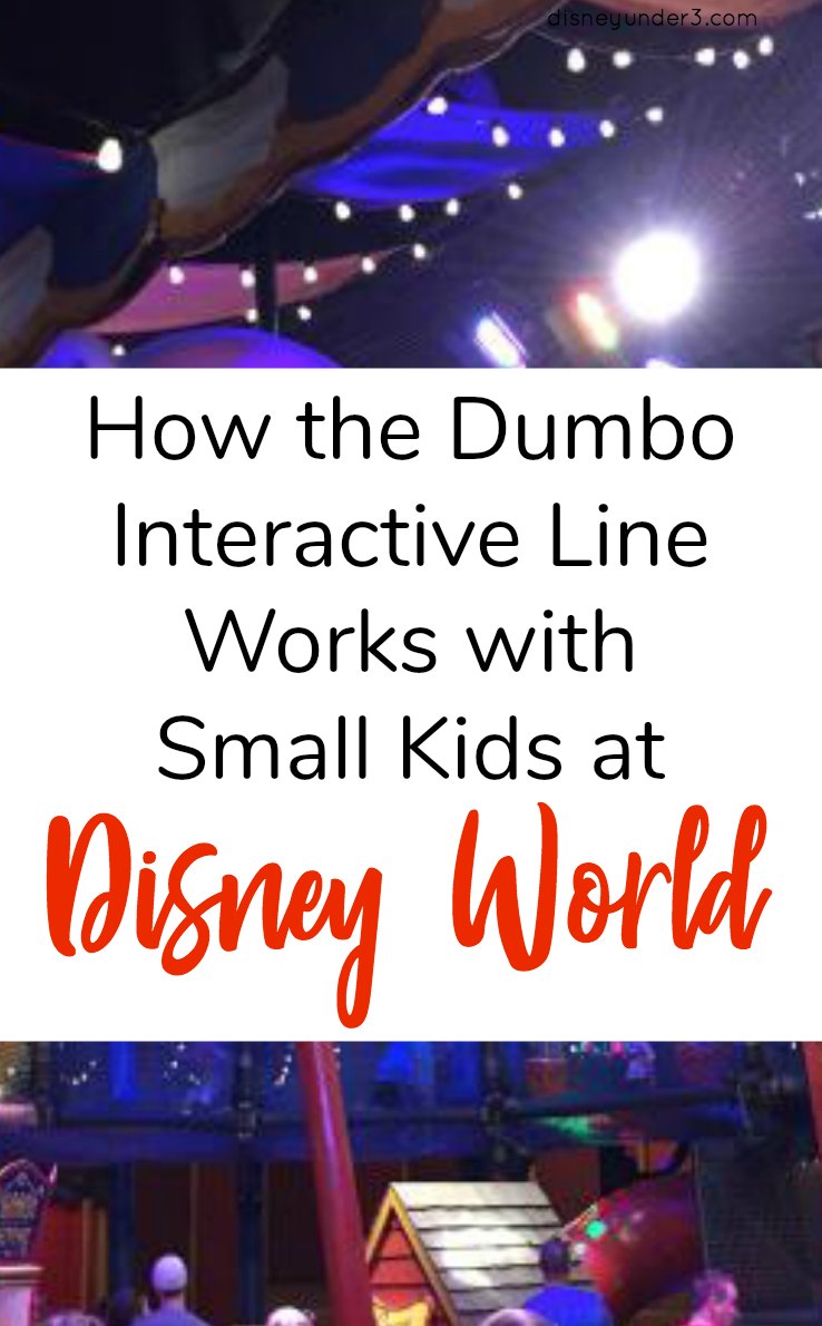 How the Dumbo Interactive Line Works with Small Kids at Disney World - by disneyunder3.com