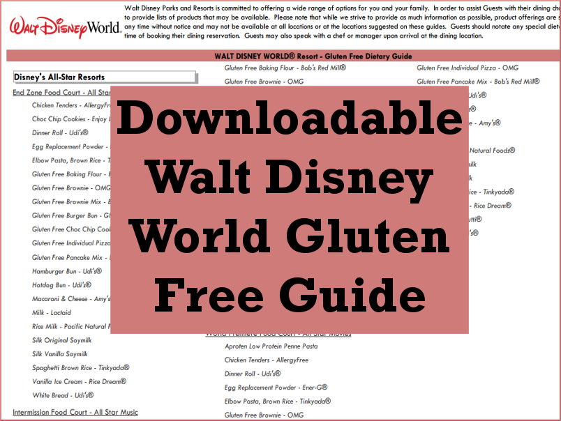 WDW Gluten Free Guide